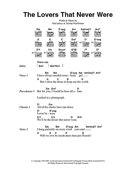 Download Paul McCartney The Lovers That Never Were Sheet Music and learn how to play Lyrics & Chords PDF digital score in minutes