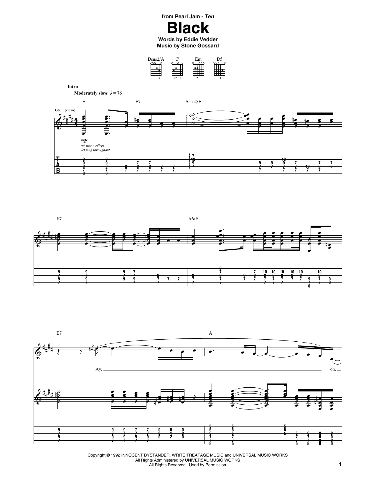 Download Pearl Jam Black Sheet Music and learn how to play Drums PDF digital score in minutes