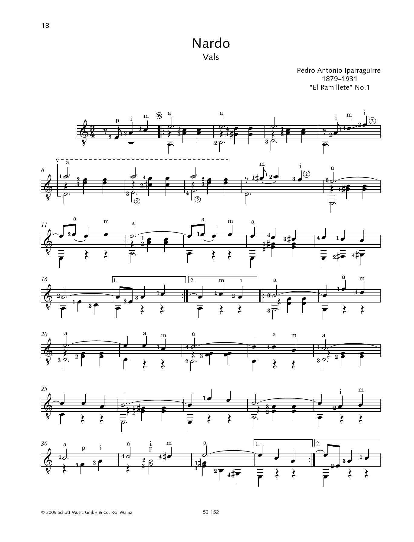 Download Pedro Antonio Iparraguirre Nardo Sheet Music and learn how to play Solo Guitar PDF digital score in minutes