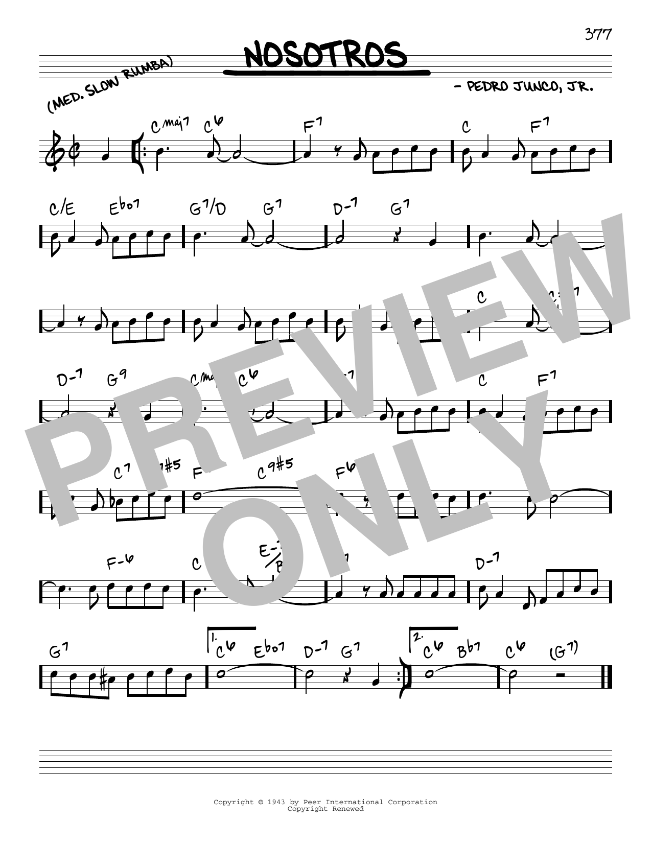 Download Pedro Junco, Jr. Nosotros Sheet Music and learn how to play Real Book – Melody & Chords PDF digital score in minutes