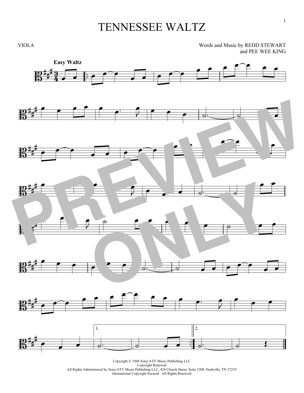 Download Pee Wee King Tennessee Waltz Sheet Music and learn how to play Melody Line, Lyrics & Chords PDF digital score in minutes