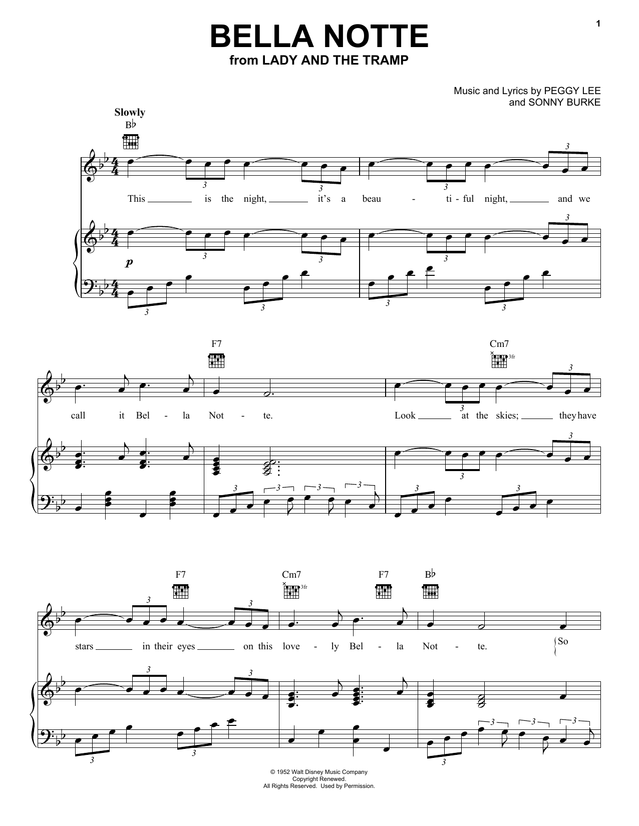 Download Peggy Lee Bella Notte (This Is The Night) Sheet Music and learn how to play Accordion PDF digital score in minutes