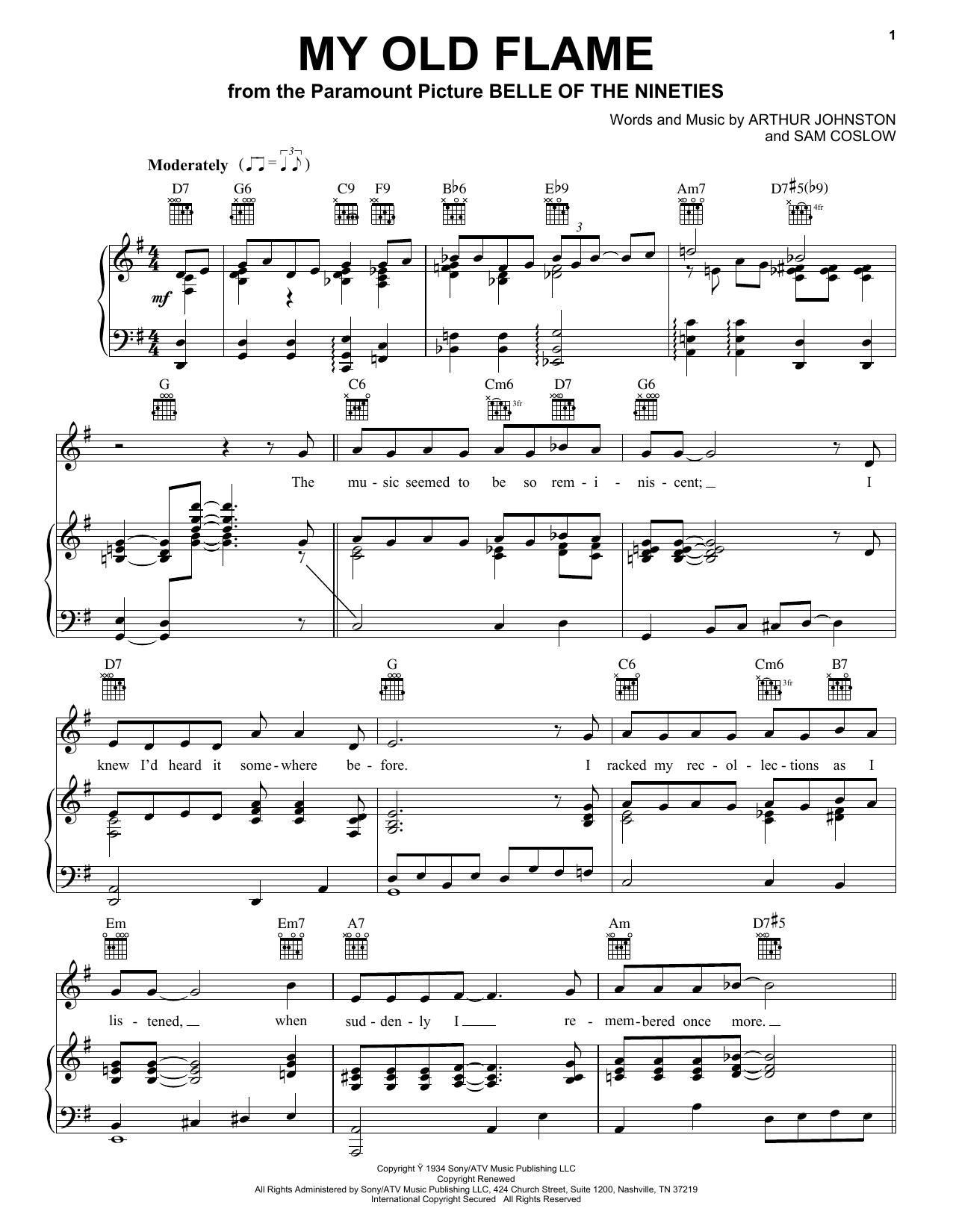 Download Peggy Lee My Old Flame Sheet Music and learn how to play Piano PDF digital score in minutes