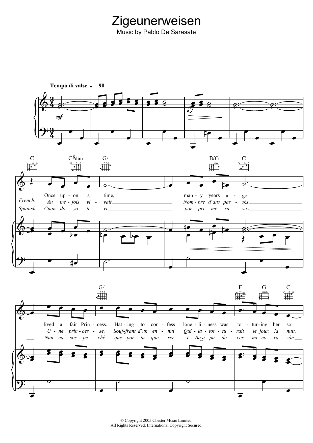 Download Peggy Wood Zigeunerweisen Sheet Music and learn how to play Piano, Vocal & Guitar (Right-Hand Melody) PDF digital score in minutes
