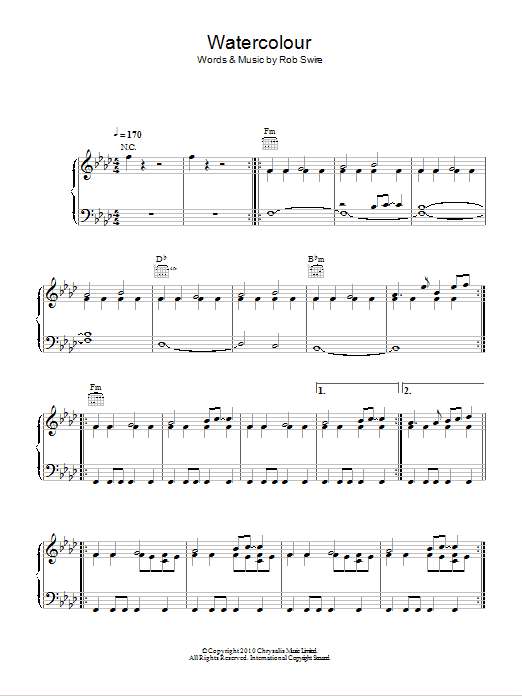 Download Pendulum Watercolour Sheet Music and learn how to play Piano, Vocal & Guitar (Right-Hand Melody) PDF digital score in minutes