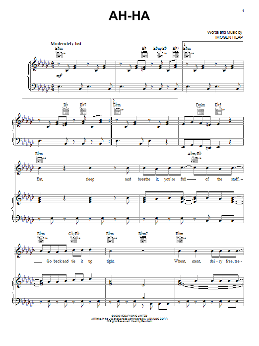 Download Pentatonix Ah-Ha Sheet Music and learn how to play Piano, Vocal & Guitar (Right-Hand Melody) PDF digital score in minutes