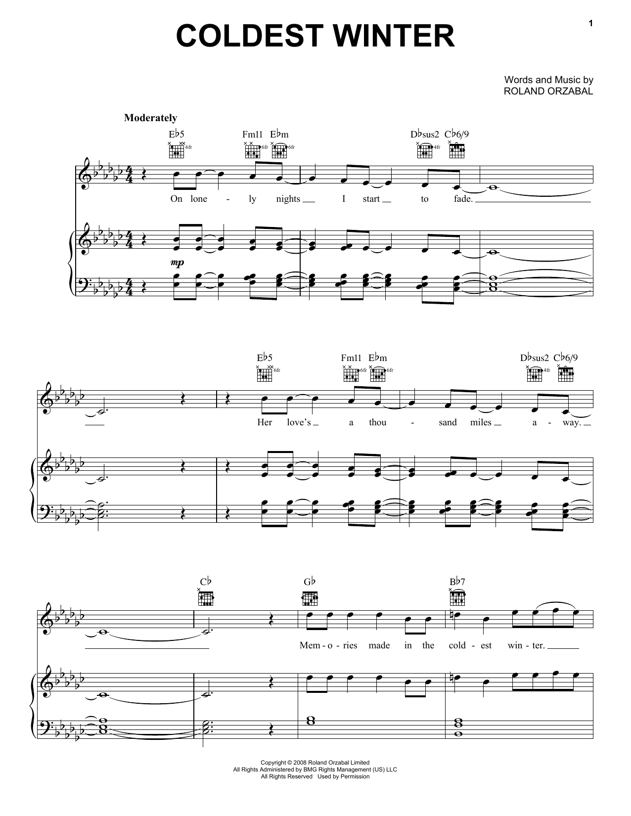Download Pentatonix Coldest Winter Sheet Music and learn how to play Piano, Vocal & Guitar (Right-Hand Melody) PDF digital score in minutes