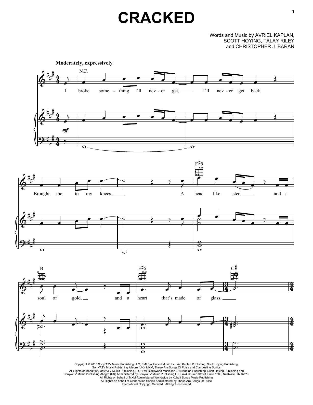 Download Pentatonix Cracked Sheet Music and learn how to play Piano, Vocal & Guitar (Right-Hand Melody) PDF digital score in minutes