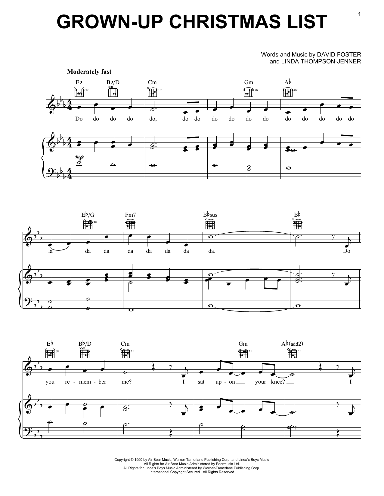 Download Pentatonix Grown-Up Christmas List Sheet Music and learn how to play Piano, Vocal & Guitar Chords (Right-Hand Melody) PDF digital score in minutes