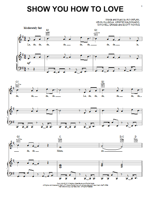Download Pentatonix Show You How To Love Sheet Music and learn how to play Piano, Vocal & Guitar (Right-Hand Melody) PDF digital score in minutes