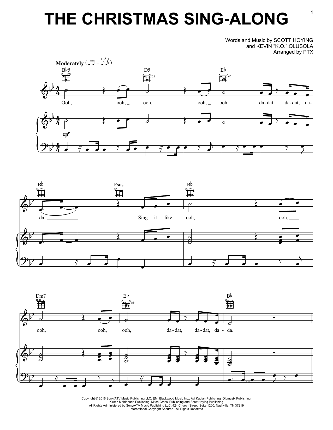 Download Pentatonix The Christmas Sing-Along Sheet Music and learn how to play Piano, Vocal & Guitar (Right-Hand Melody) PDF digital score in minutes