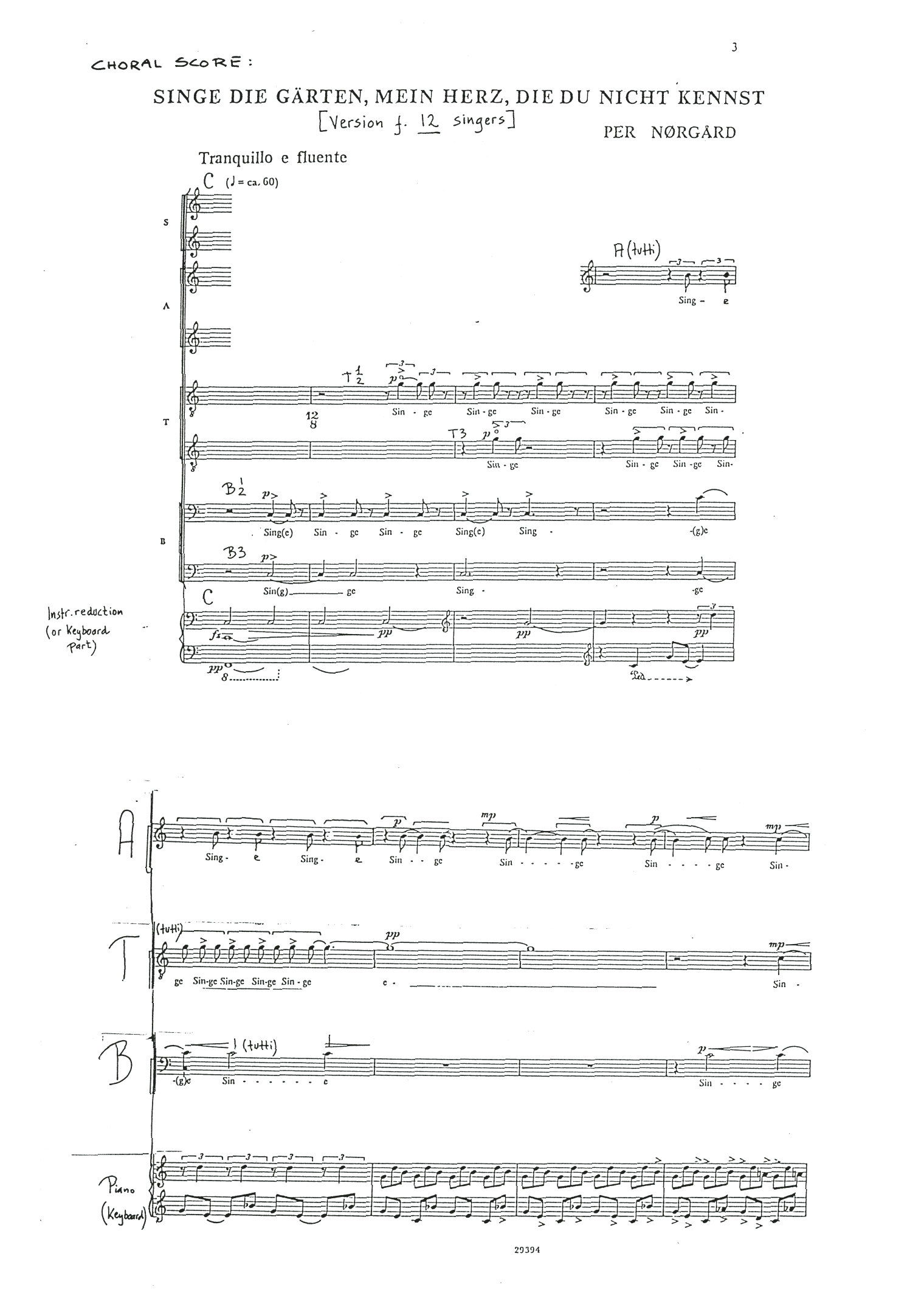 Download Per Norgard Singe die Gärten, mein Herz, die du nicht kennst (12 Singers) Sheet Music and learn how to play Choir PDF digital score in minutes