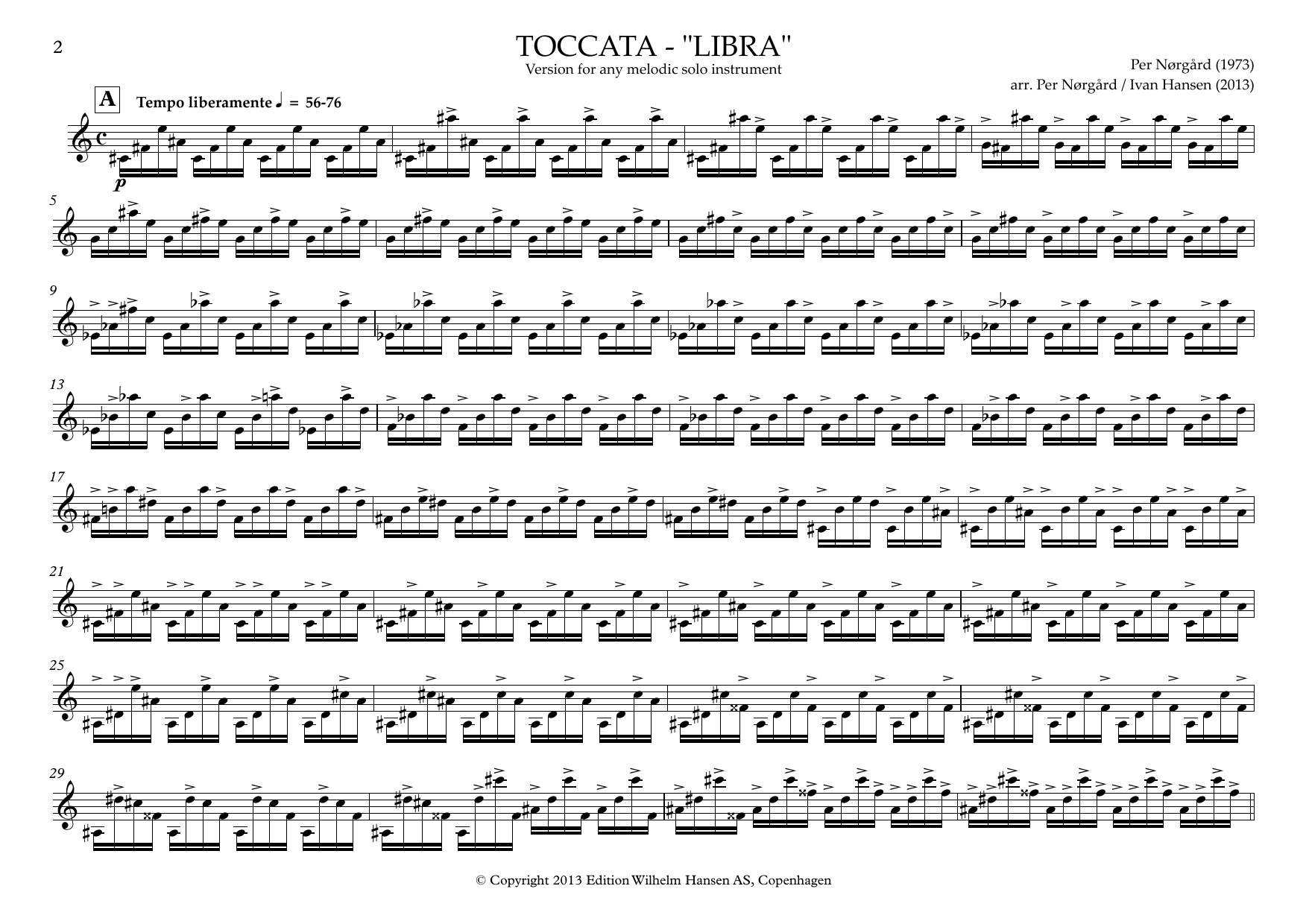 Download Per Norgard Toccata - Libra Sheet Music and learn how to play Instrumental Solo PDF digital score in minutes