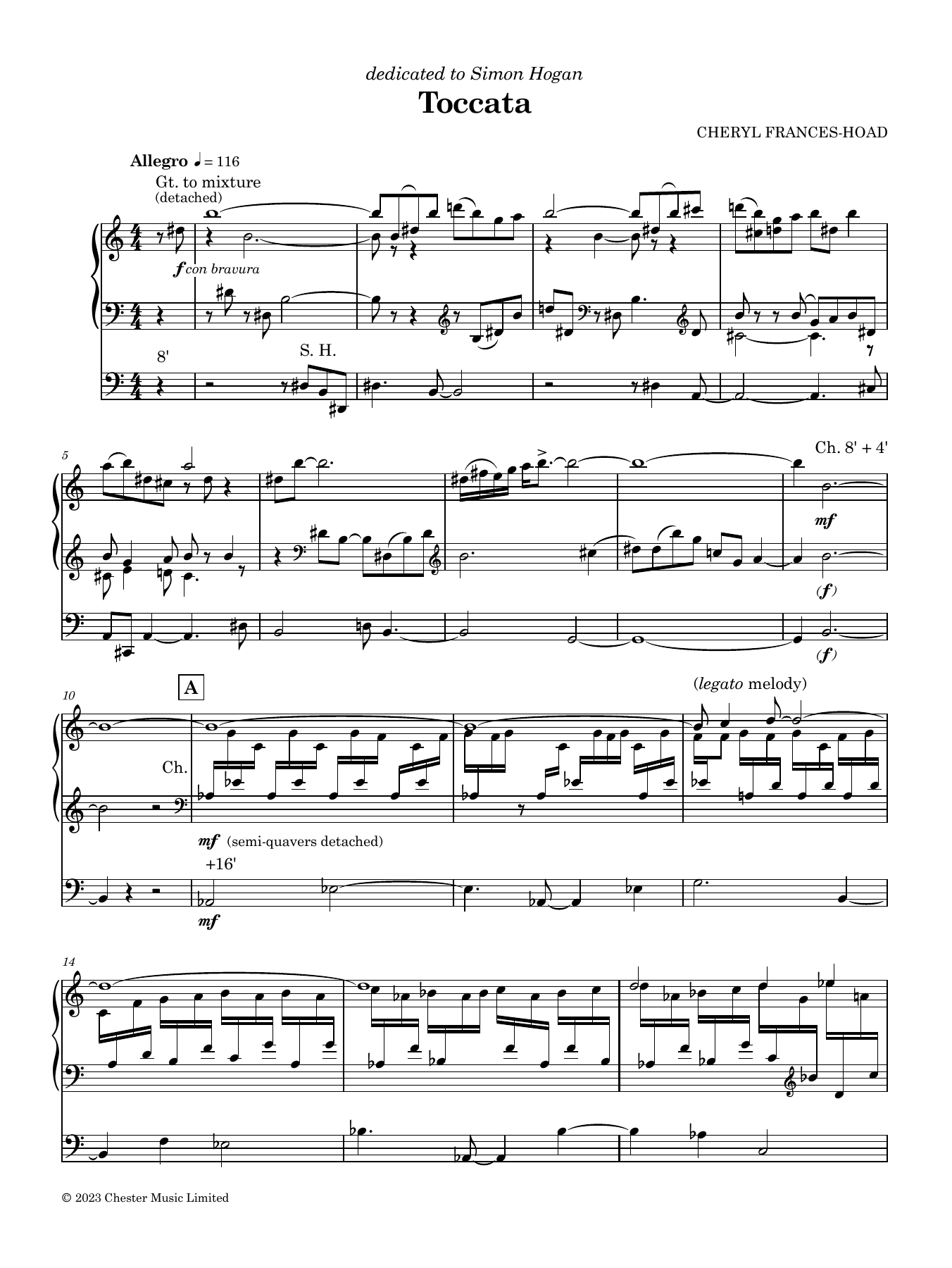 Download Per Norgard Toccata Sheet Music and learn how to play Organ PDF digital score in minutes