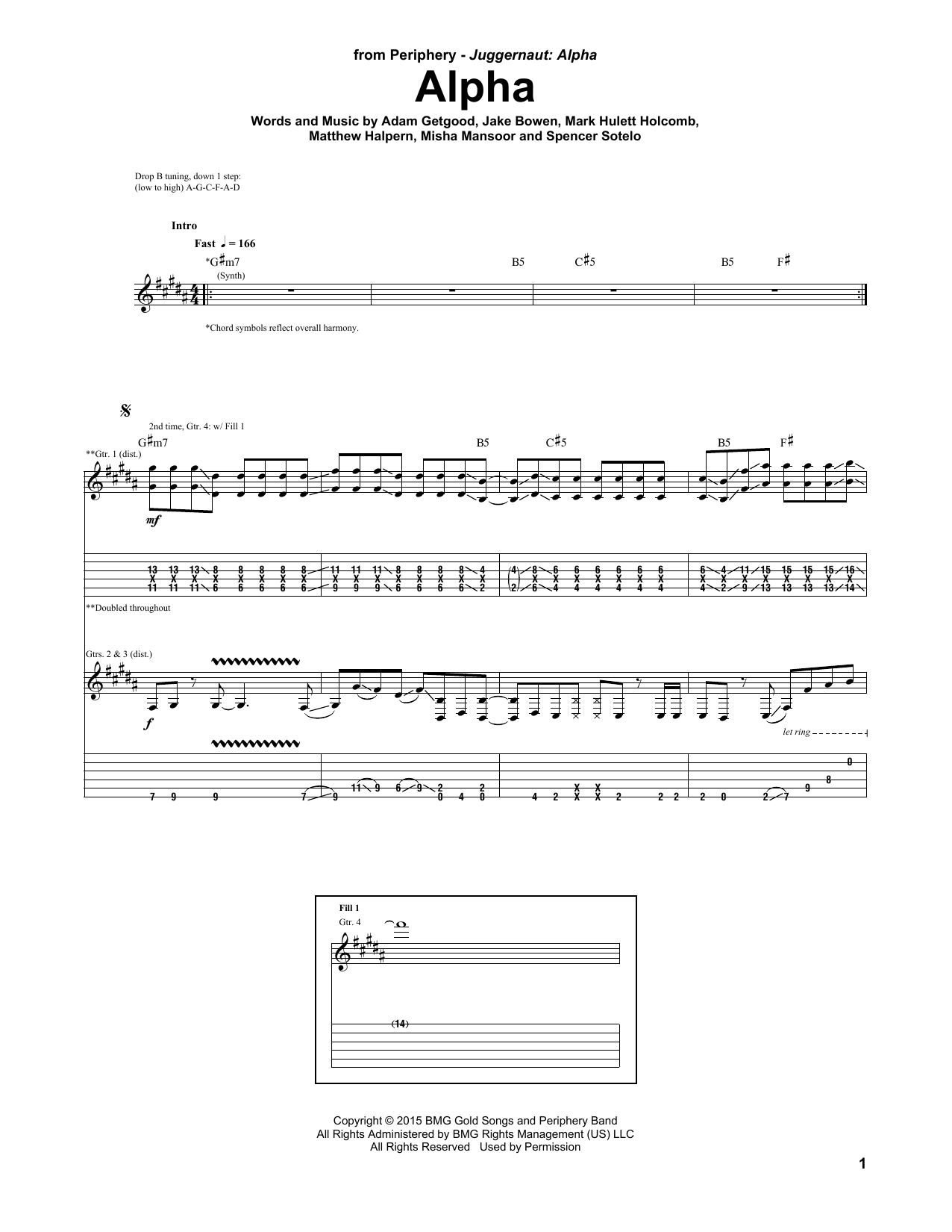 Download Periphery Alpha Sheet Music and learn how to play Guitar Tab PDF digital score in minutes