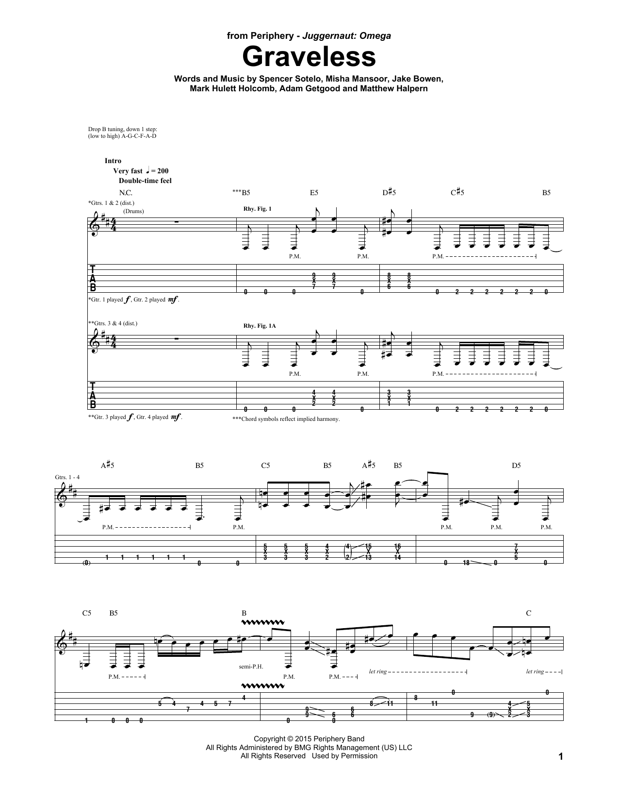 Download Periphery Graveless Sheet Music and learn how to play Guitar Tab PDF digital score in minutes
