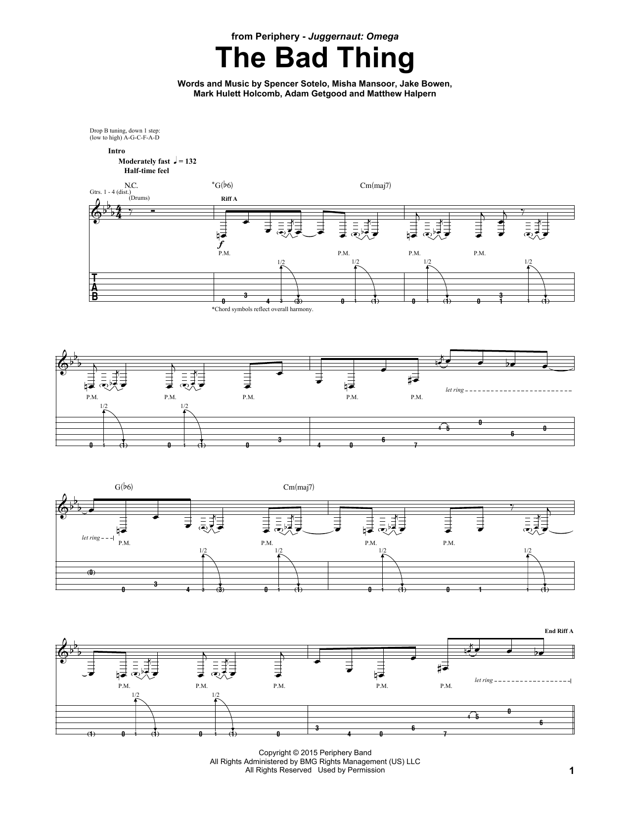 Download Periphery The Bad Thing Sheet Music and learn how to play Guitar Tab PDF digital score in minutes
