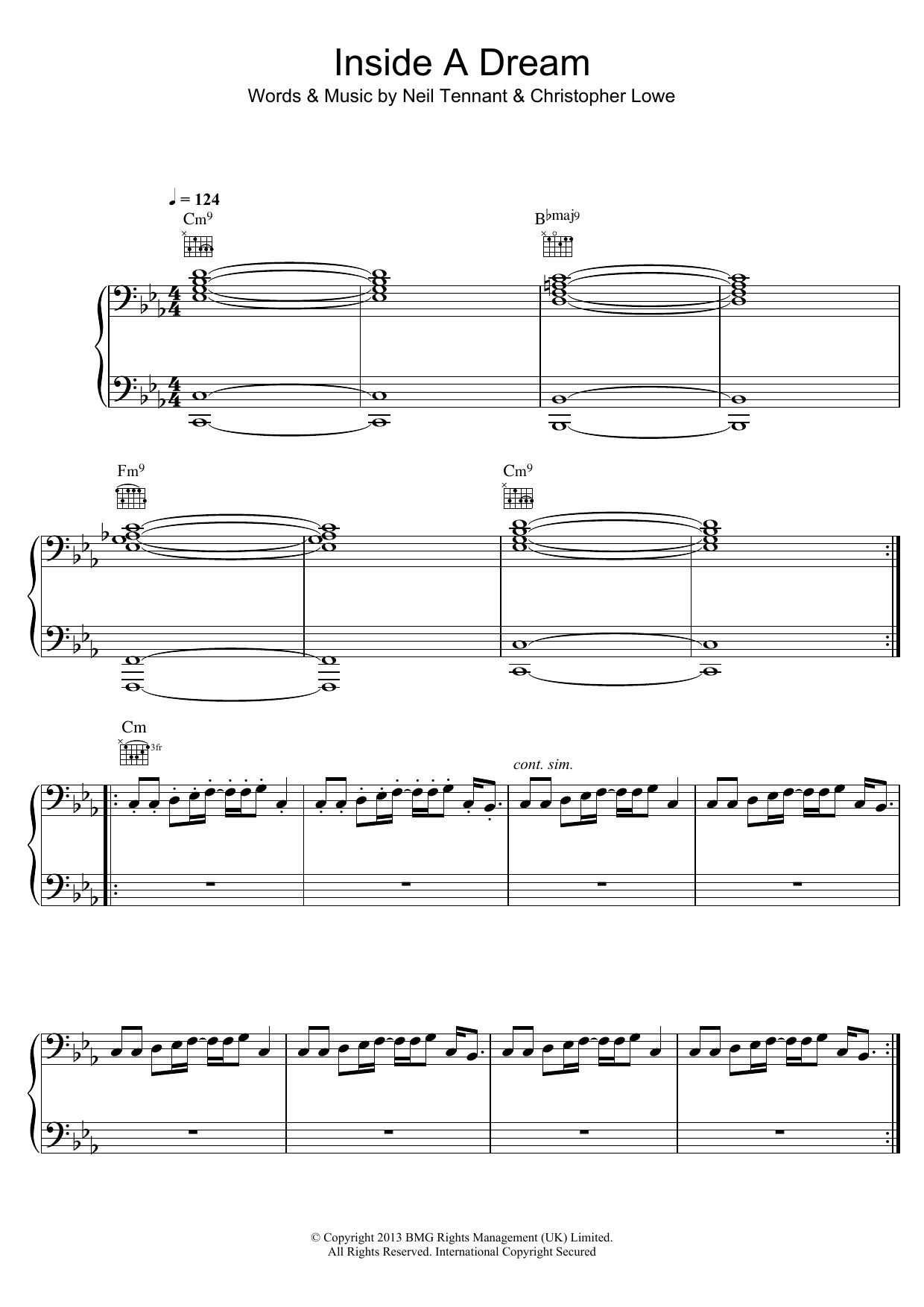 Download Pet Shop Boys Inside A Dream Sheet Music and learn how to play Piano, Vocal & Guitar (Right-Hand Melody) PDF digital score in minutes