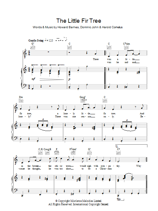 Download Archie Andrews The Little Fir Tree Sheet Music and learn how to play Piano, Vocal & Guitar PDF digital score in minutes