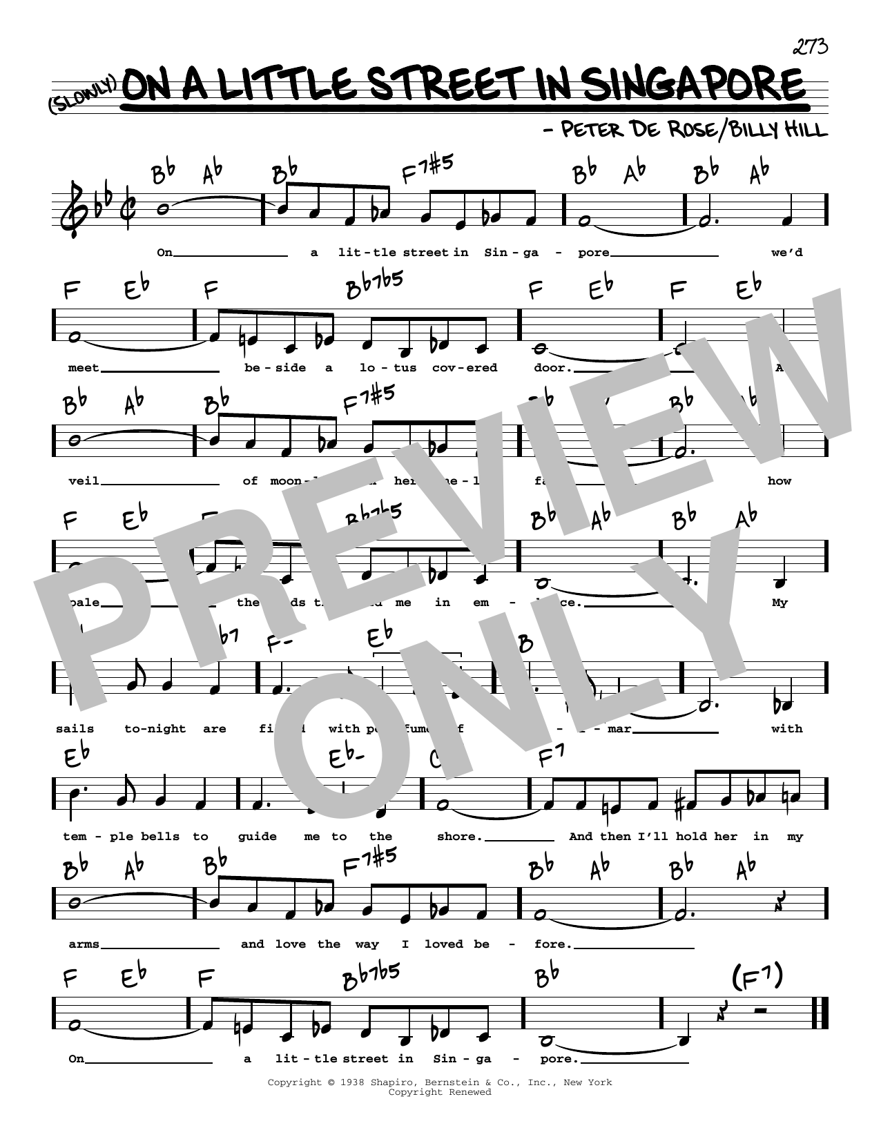 Download Peter De Rose On A Little Street In Singapore (Low Voice) Sheet Music and learn how to play Real Book – Melody, Lyrics & Chords PDF digital score in minutes