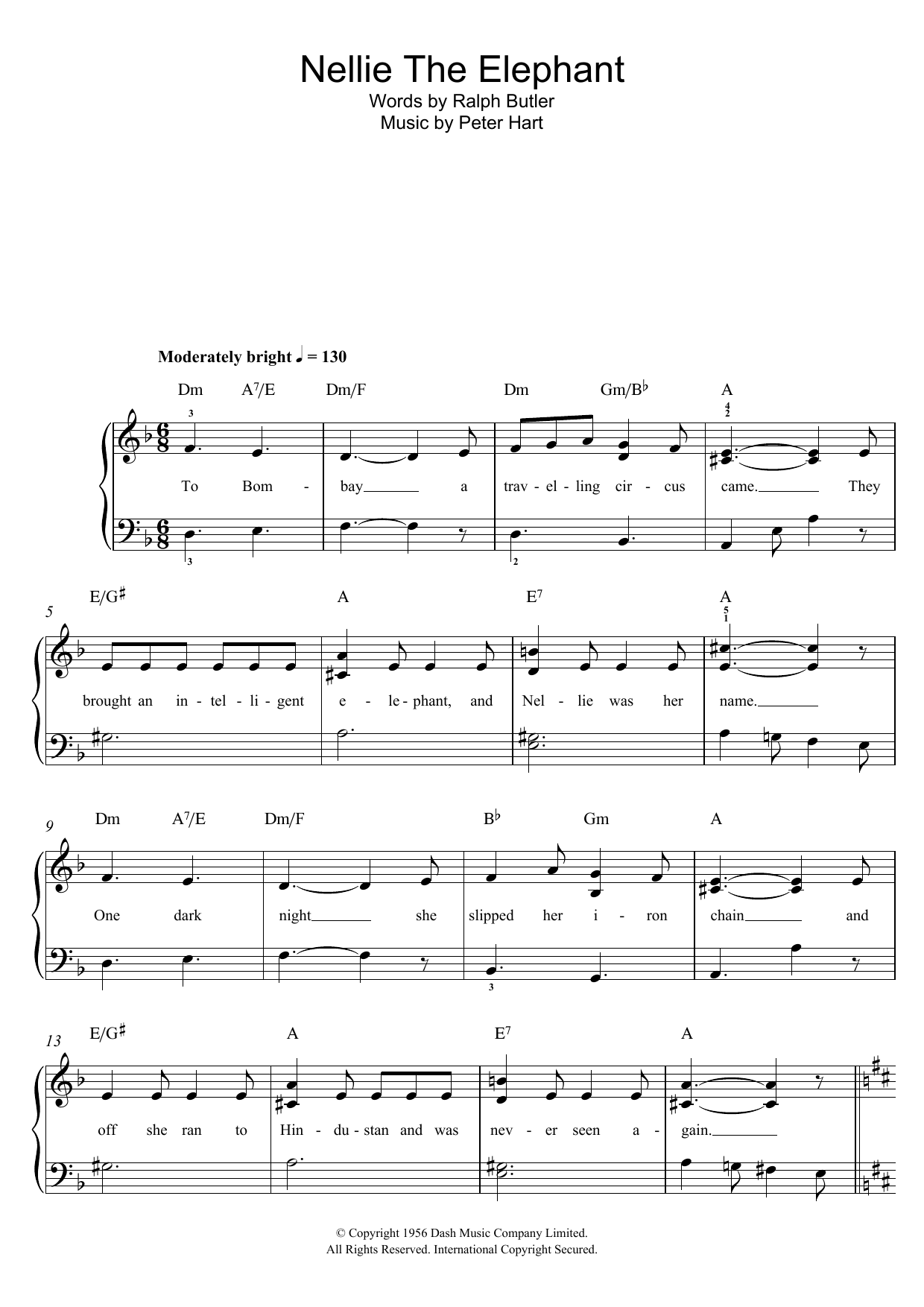 Download Peter Hart Nellie The Elephant Sheet Music and learn how to play Lead Sheet / Fake Book PDF digital score in minutes