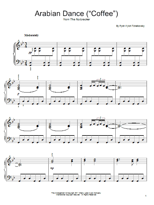 Download Pyotr Ilyich Tchaikovsky Arabian Dance (
