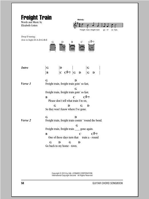 Download Peter, Paul & Mary Freight Train Sheet Music and learn how to play Lyrics & Chords PDF digital score in minutes