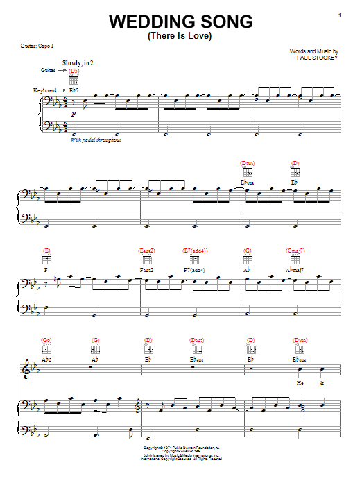 Download Peter, Paul & Mary Wedding Song (There Is Love) Sheet Music and learn how to play Ukulele PDF digital score in minutes