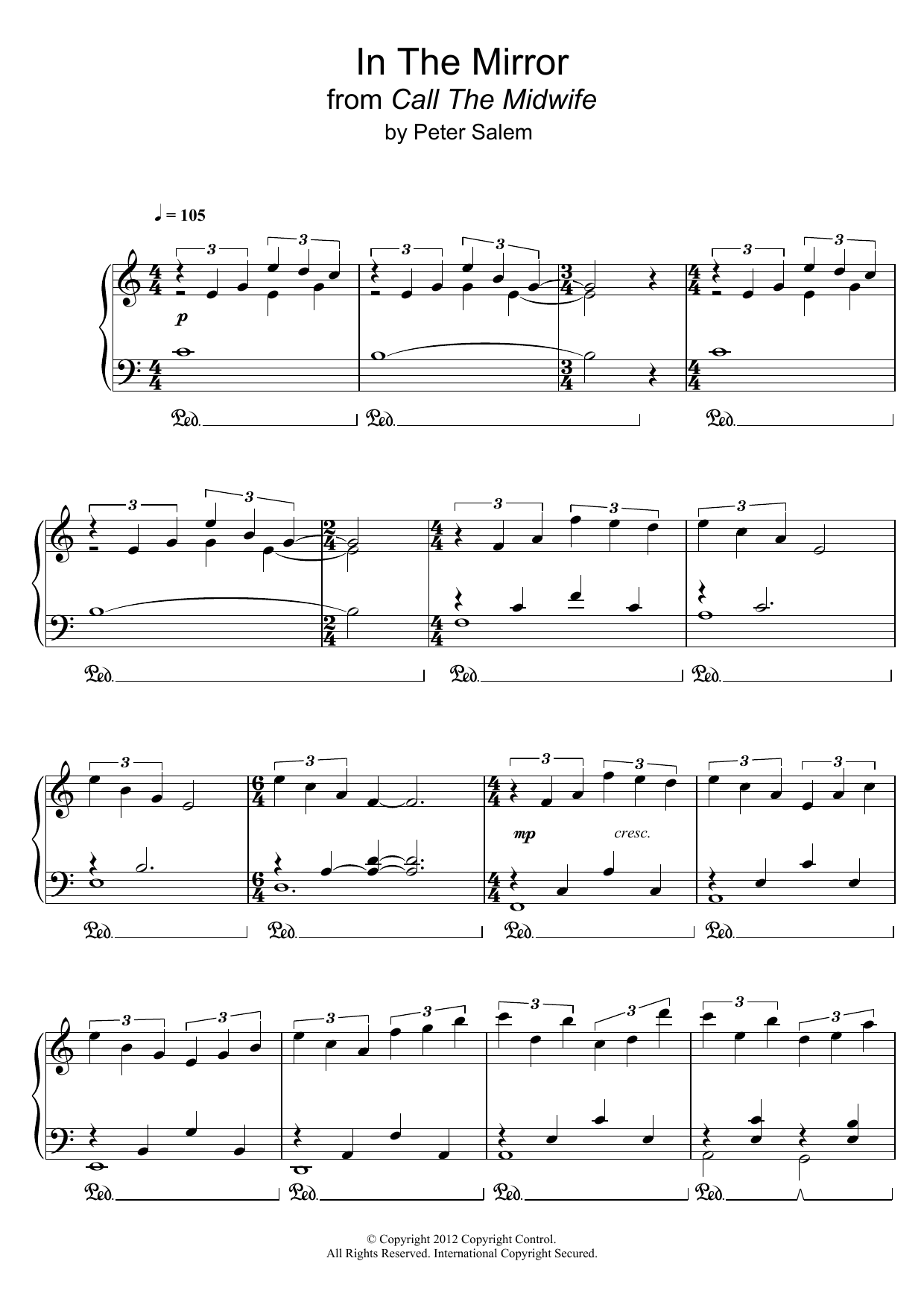 Download Peter Salem In The Mirror (from 'Call The Midwife') Sheet Music and learn how to play Piano PDF digital score in minutes