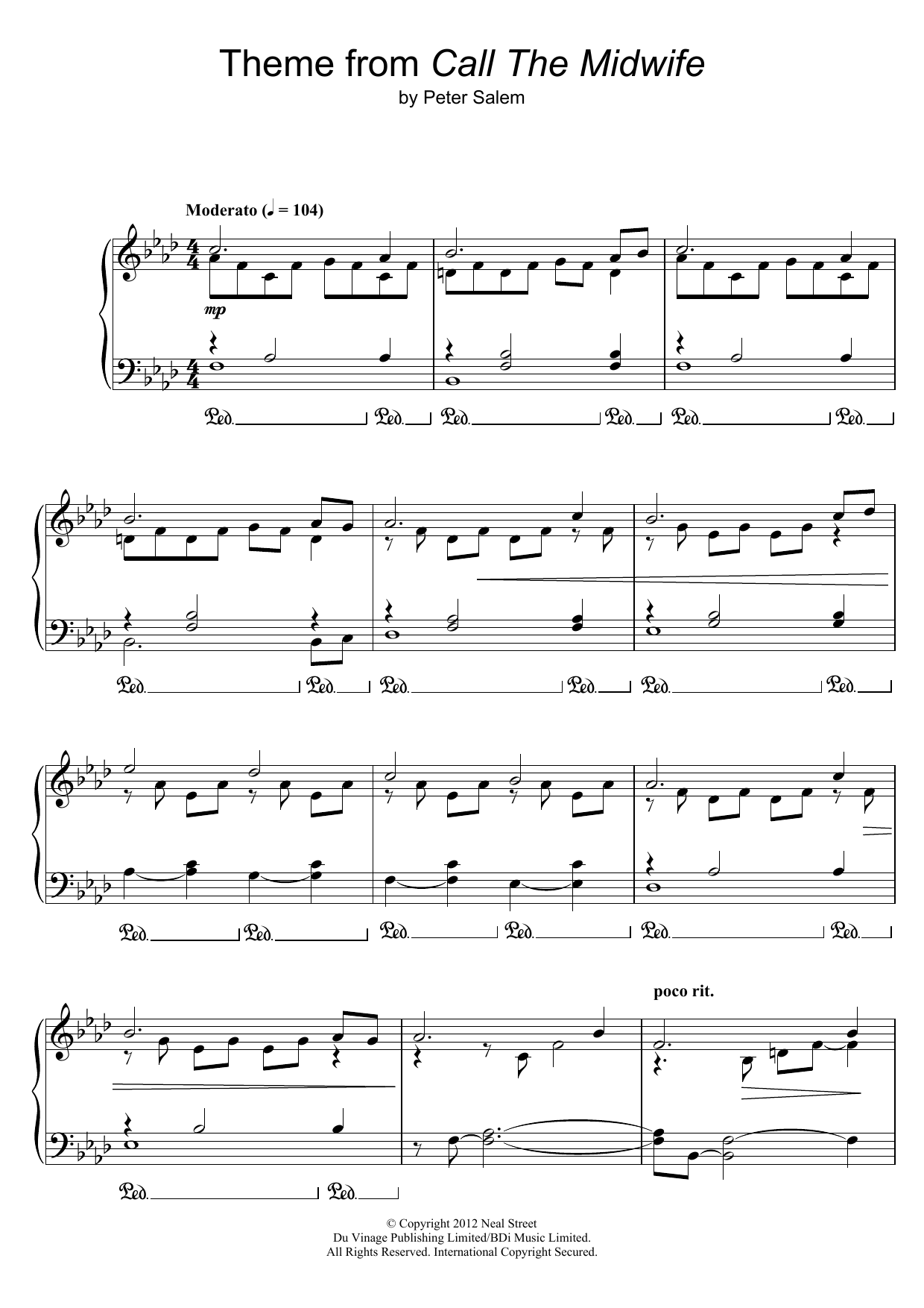 Download Peter Salem Theme from Call The Midwife Sheet Music and learn how to play Piano PDF digital score in minutes