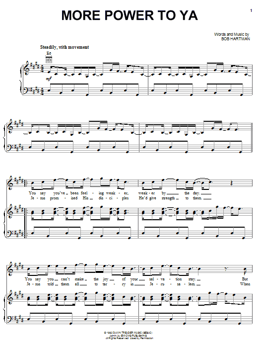 Download Petra More Power To Ya Sheet Music and learn how to play Piano, Vocal & Guitar (Right-Hand Melody) PDF digital score in minutes