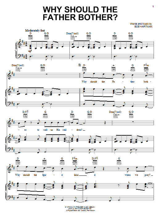 Download Petra Why Should The Father Bother? Sheet Music and learn how to play Piano, Vocal & Guitar (Right-Hand Melody) PDF digital score in minutes