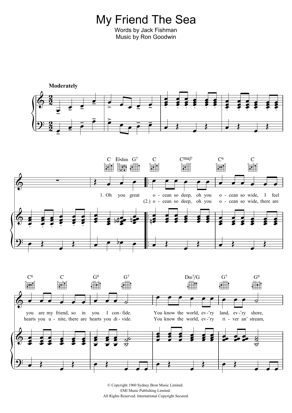 Download Petula Clark My Friend The Sea Sheet Music and learn how to play Piano, Vocal & Guitar (Right-Hand Melody) PDF digital score in minutes