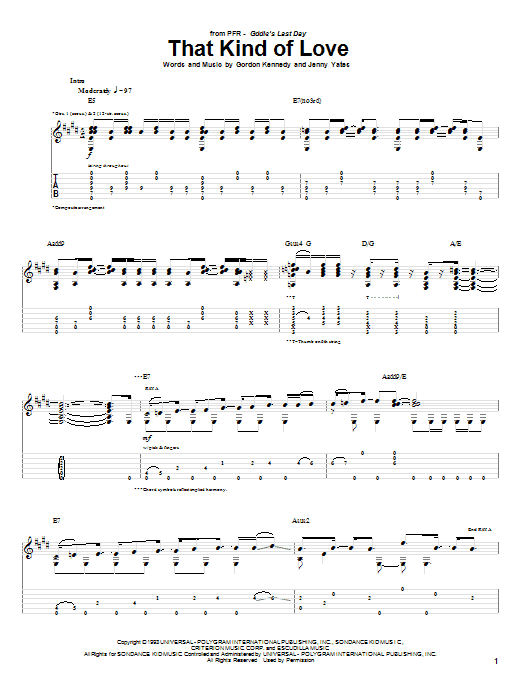 Download PFR That Kind Of Love Sheet Music and learn how to play Guitar Tab PDF digital score in minutes