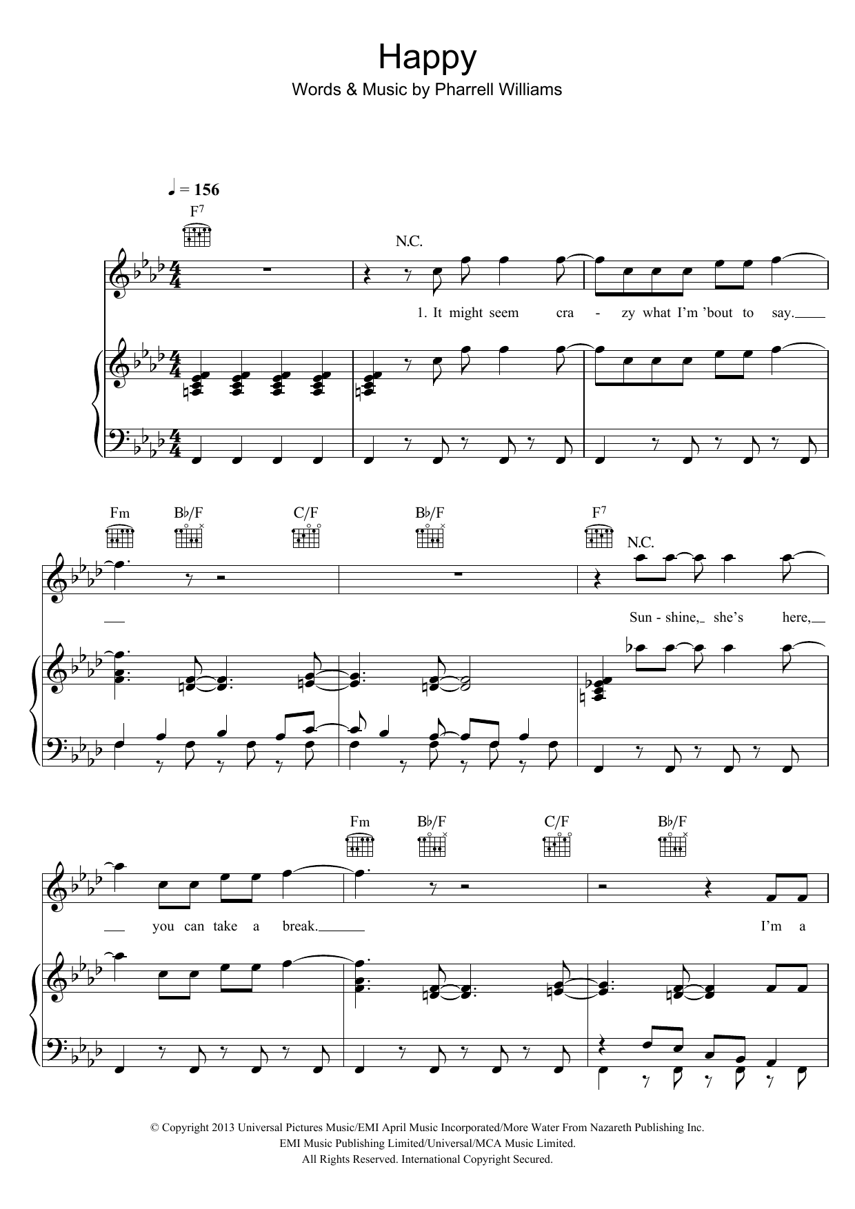 Download Pharrell Williams Happy Sheet Music and learn how to play Clarinet PDF digital score in minutes