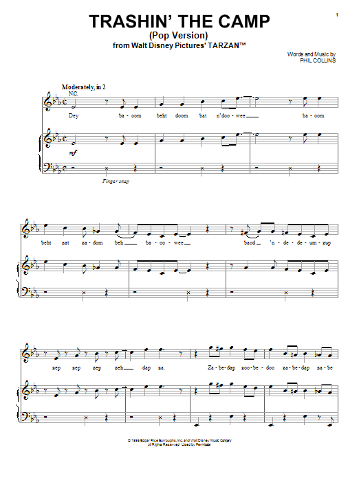 Download Phil Collins Trashin' The Camp (Pop Version) Sheet Music and learn how to play French Horn PDF digital score in minutes