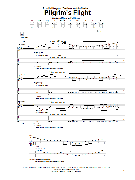 Download Phil Keaggy Pilgrim's Flight Sheet Music and learn how to play Guitar Tab PDF digital score in minutes