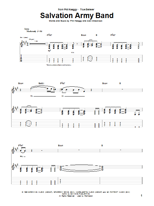 Download Phil Keaggy Salvation Army Band Sheet Music and learn how to play Guitar Tab PDF digital score in minutes