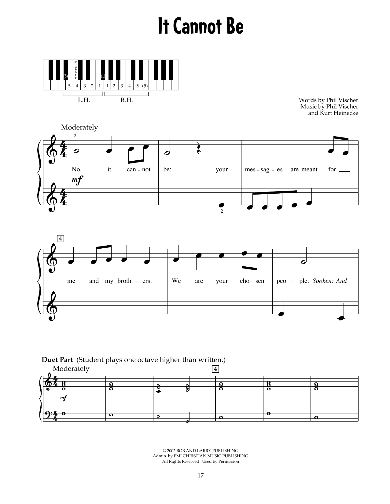 Download Phil Vischer It Cannot Be (from Jonah - A VeggieTales Movie) Sheet Music and learn how to play 5-Finger Piano PDF digital score in minutes