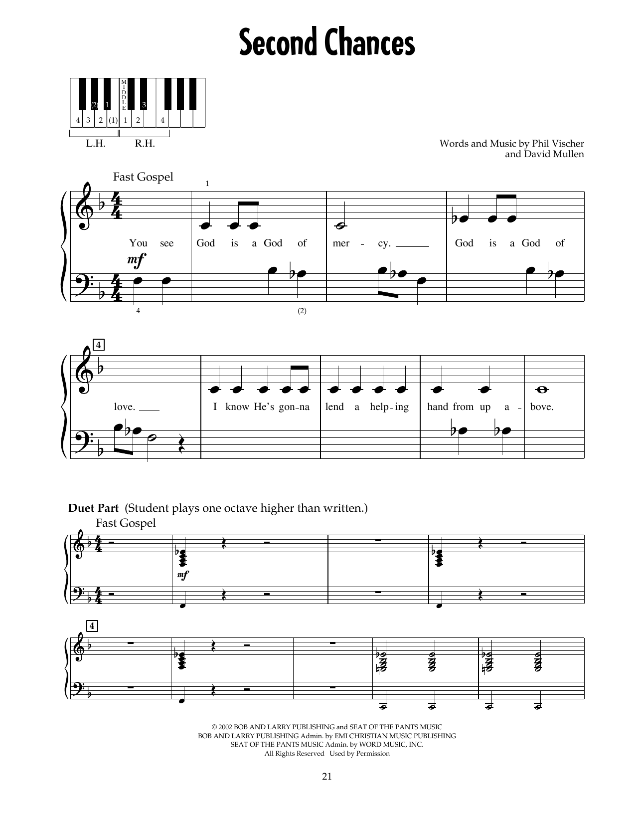 Download Phil Vischer Second Chances (from Jonah - A VeggieTales Movie) Sheet Music and learn how to play 5-Finger Piano PDF digital score in minutes