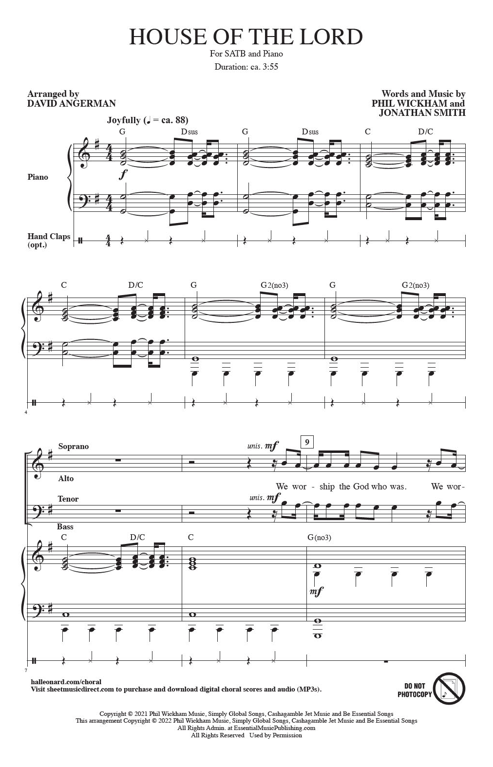 Download Phil Wickham House Of The Lord (arr. David Angerman) Sheet Music and learn how to play SATB Choir PDF digital score in minutes