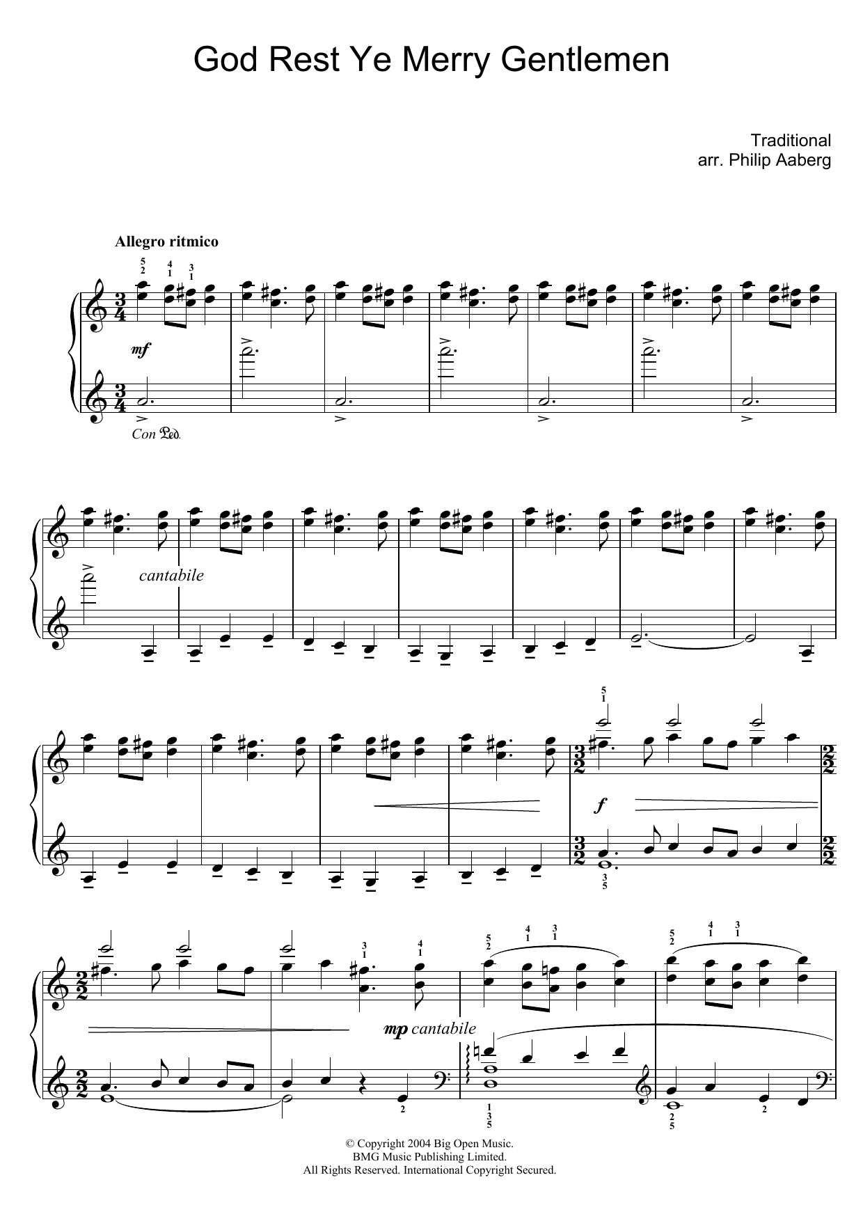 Download Philip Aaberg God Rest Ye Merry Gentlemen Sheet Music and learn how to play Piano PDF digital score in minutes
