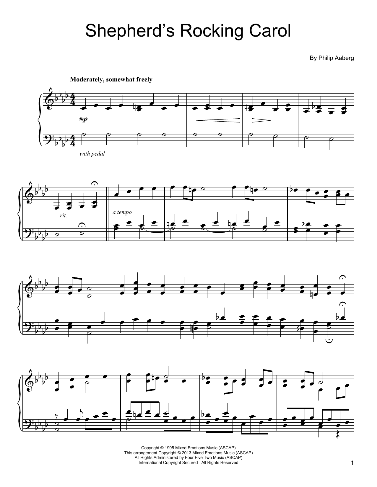 Download Philip Aaberg Shepherd's Rocking Carol Sheet Music and learn how to play Piano PDF digital score in minutes