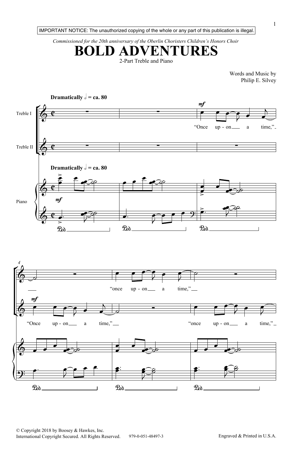 Download Philip E. Silvey Bold Adventures Sheet Music and learn how to play 2-Part Choir PDF digital score in minutes