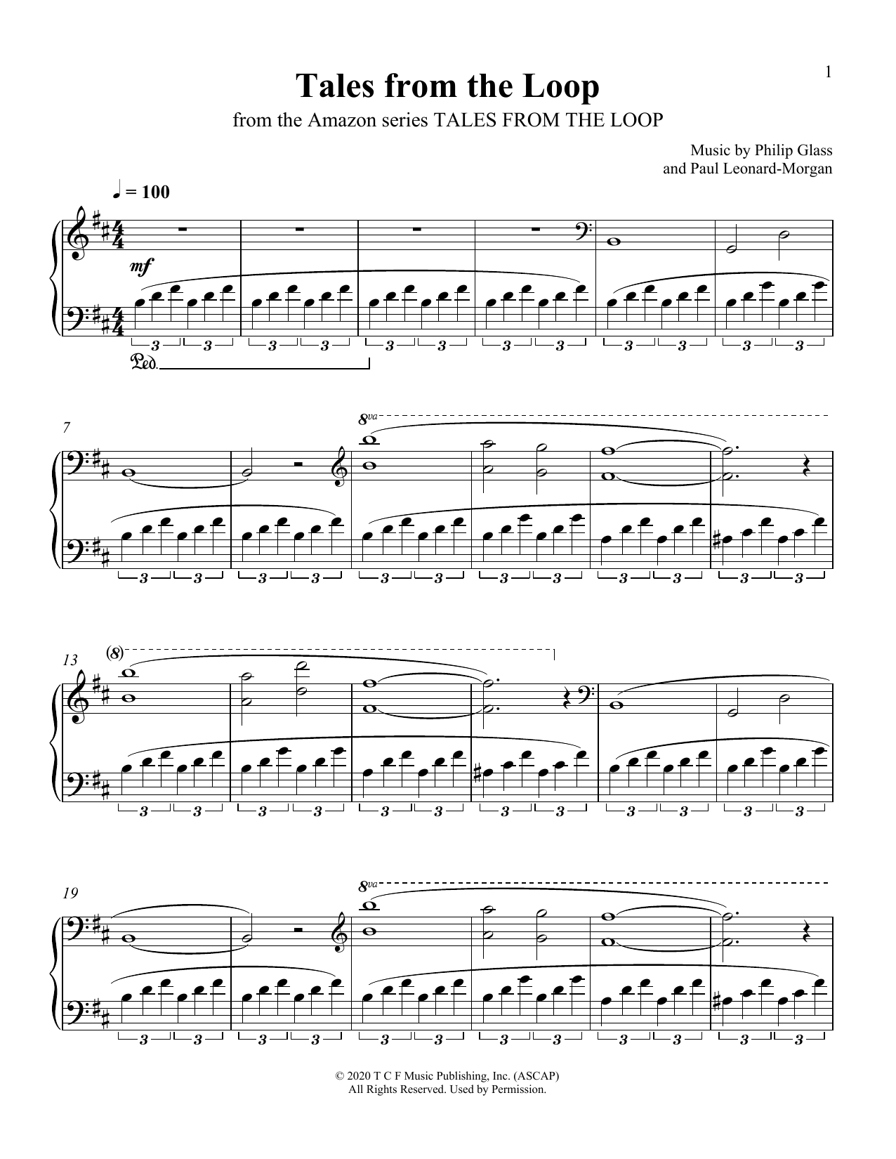 Download Philip Glass and Paul Leonard-Morgan Tales From The Loop (from Tales From The Loop) Sheet Music and learn how to play Piano Solo PDF digital score in minutes