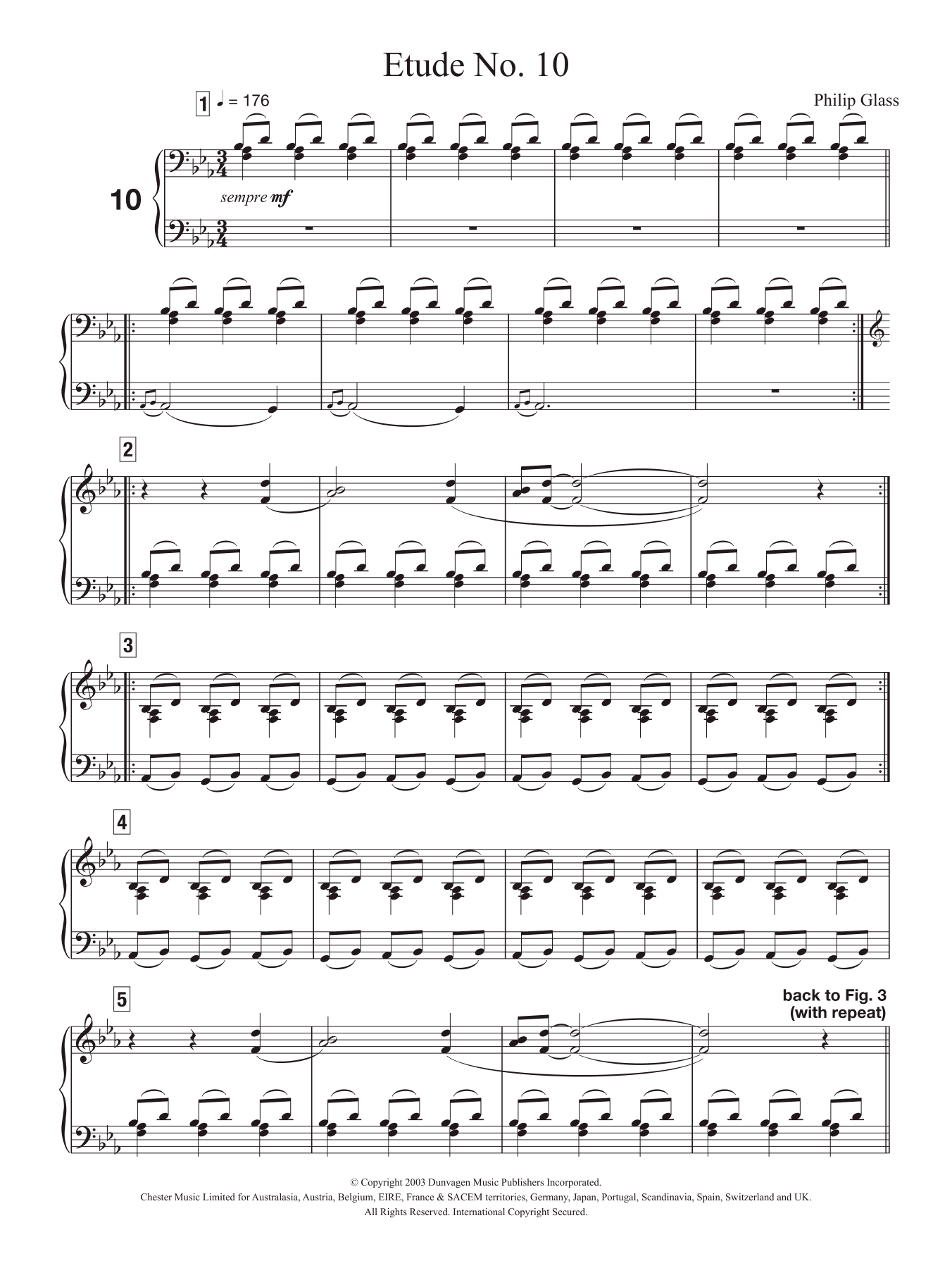 Download Philip Glass Etude No. 10 Sheet Music and learn how to play Piano PDF digital score in minutes