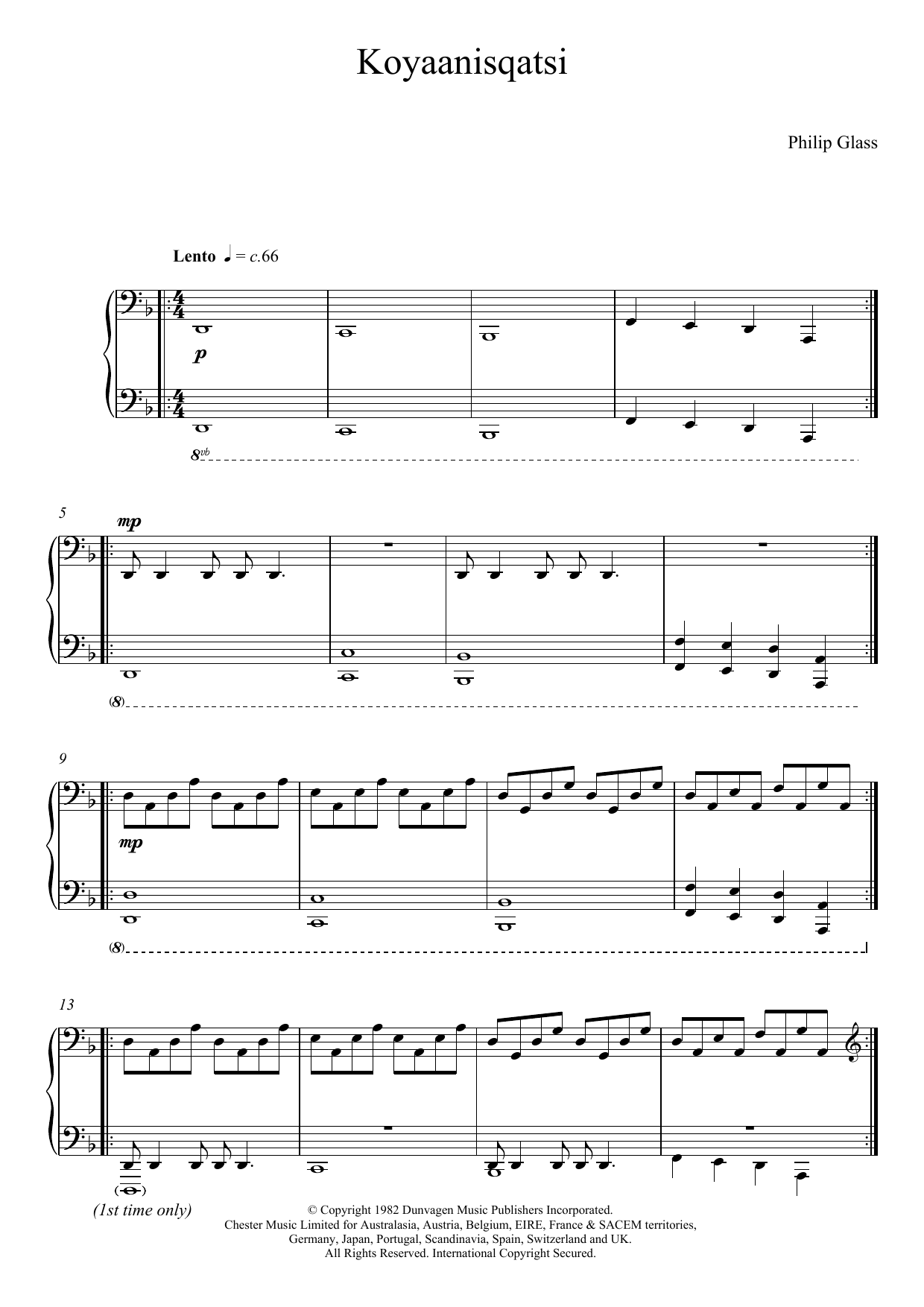 Download Philip Glass Koyaanisqatsi Sheet Music and learn how to play Piano PDF digital score in minutes