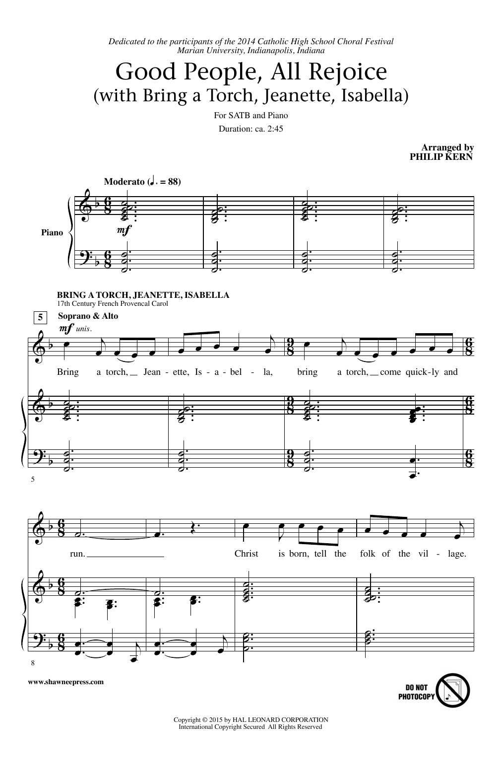 Download Traditional Good Christian Friends, Rejoice (arr. Philip Kern) Sheet Music and learn how to play SATB PDF digital score in minutes