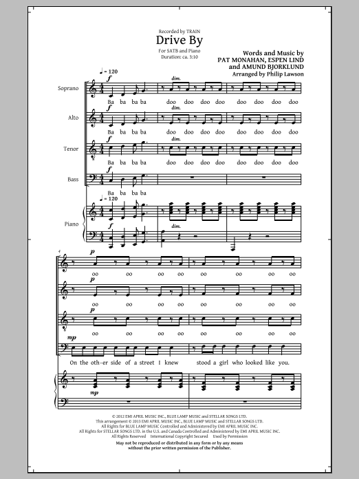 Download Train Drive By (arr. Philip Lawson) Sheet Music and learn how to play SSA PDF digital score in minutes