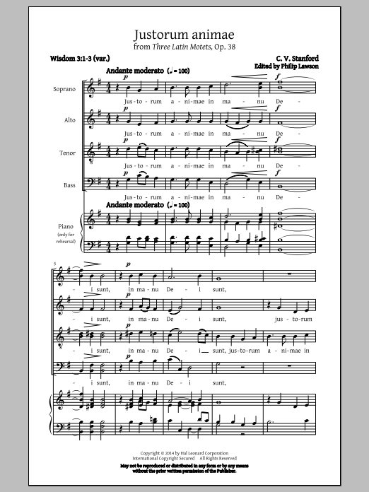 Download Charles Villiers Stanford My Soul, There Is A Country Far Beyond The Stars Sheet Music and learn how to play SATB PDF digital score in minutes